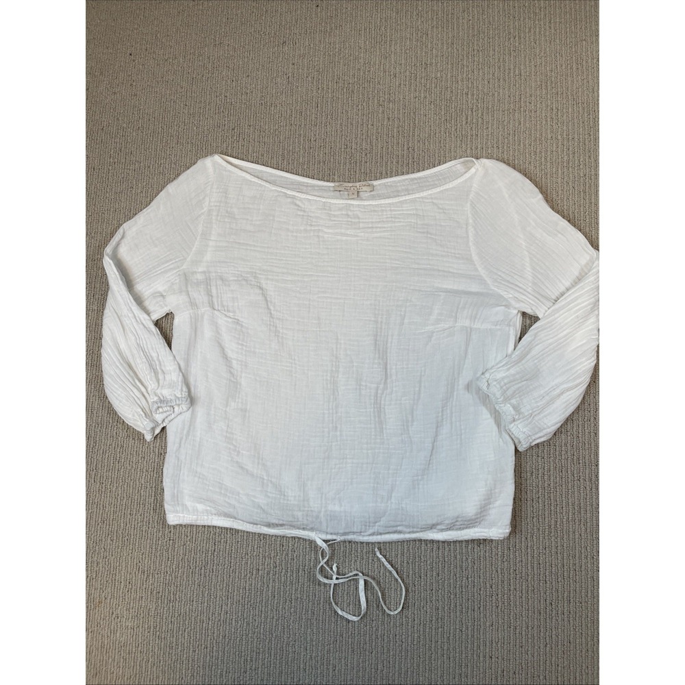 Everyday Ritual Sun & Sea Women's Medium Penny Top Bubble White Gauze